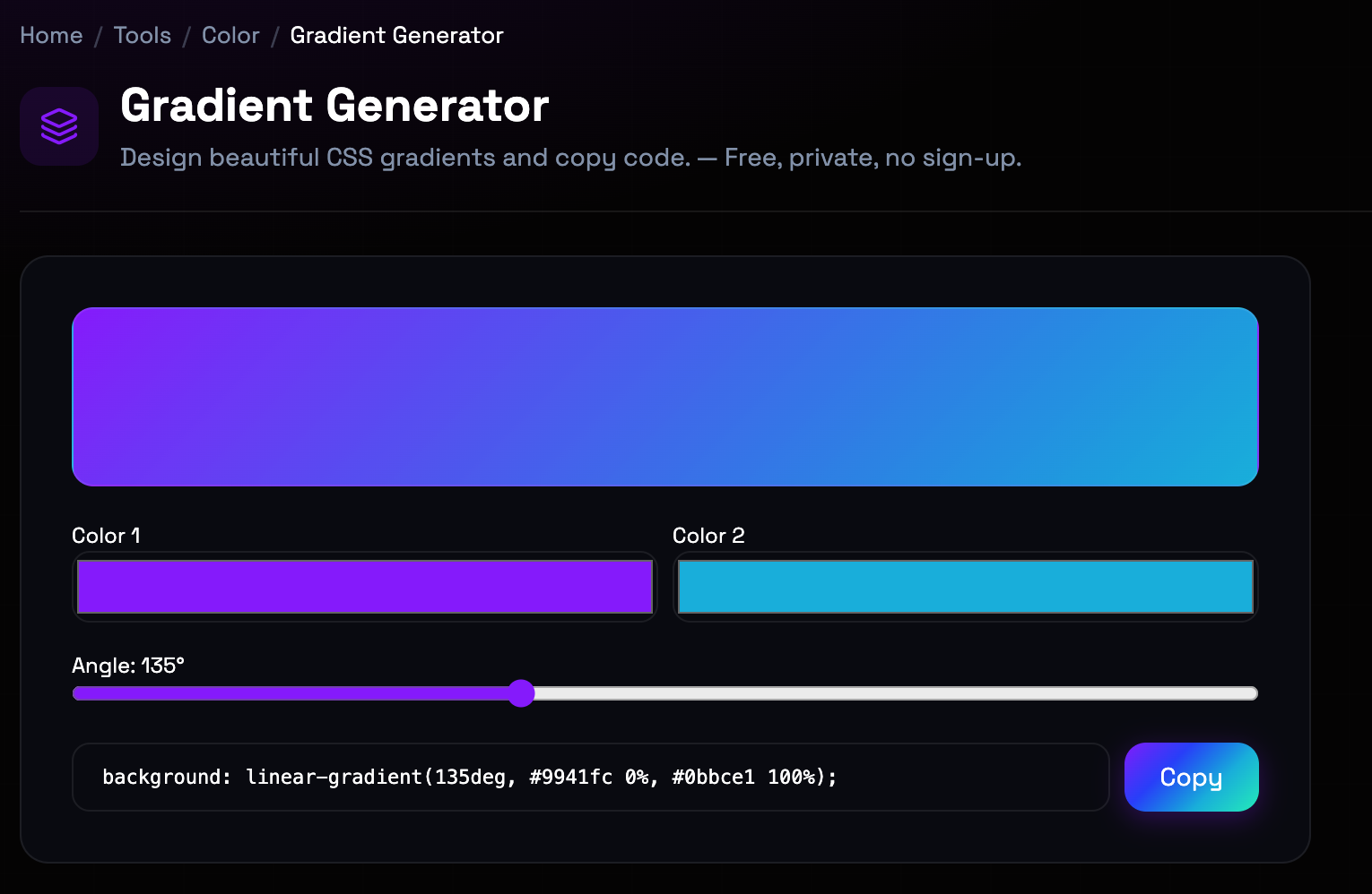 How to use Gradient Generator online — free, fast, and private